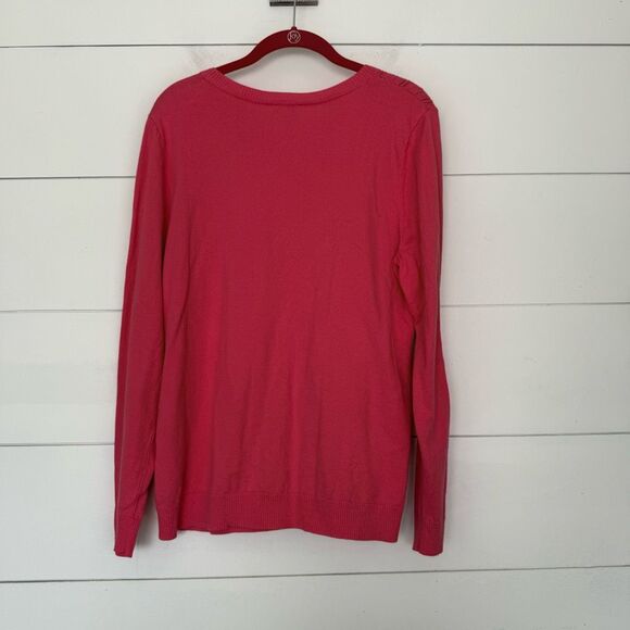 Talbots Women’s Large Red Cotton Blend Sweater - Picture 4 of 5